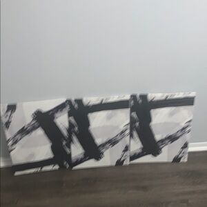 Abstract Black and White Canvas Art